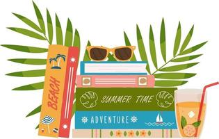 Picture of books and palm trees Picture of books and palm trees